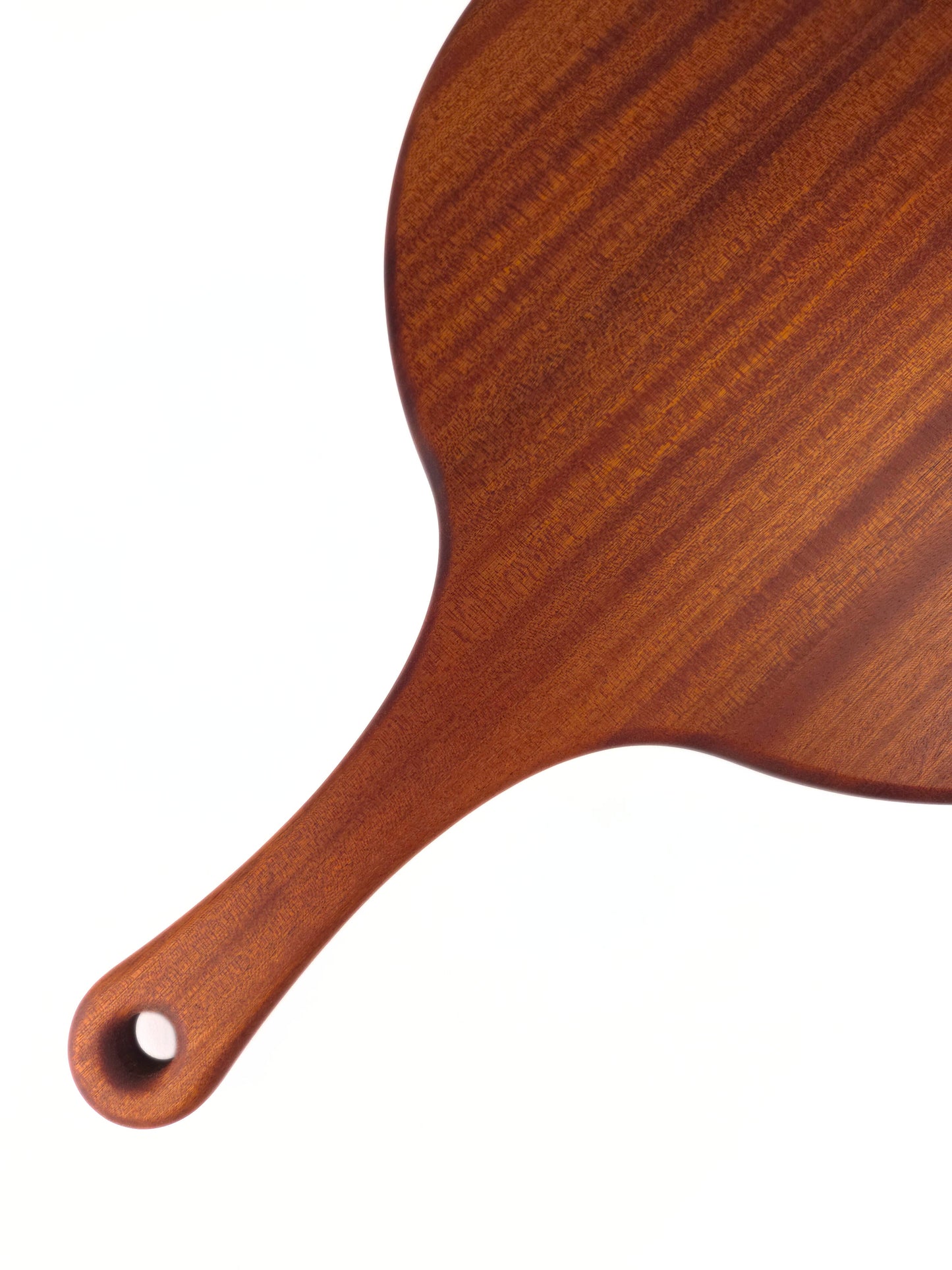Eluro – Luxe Ronde Borrelplank Lijnpatroon (40 cm, Mahoniehout)