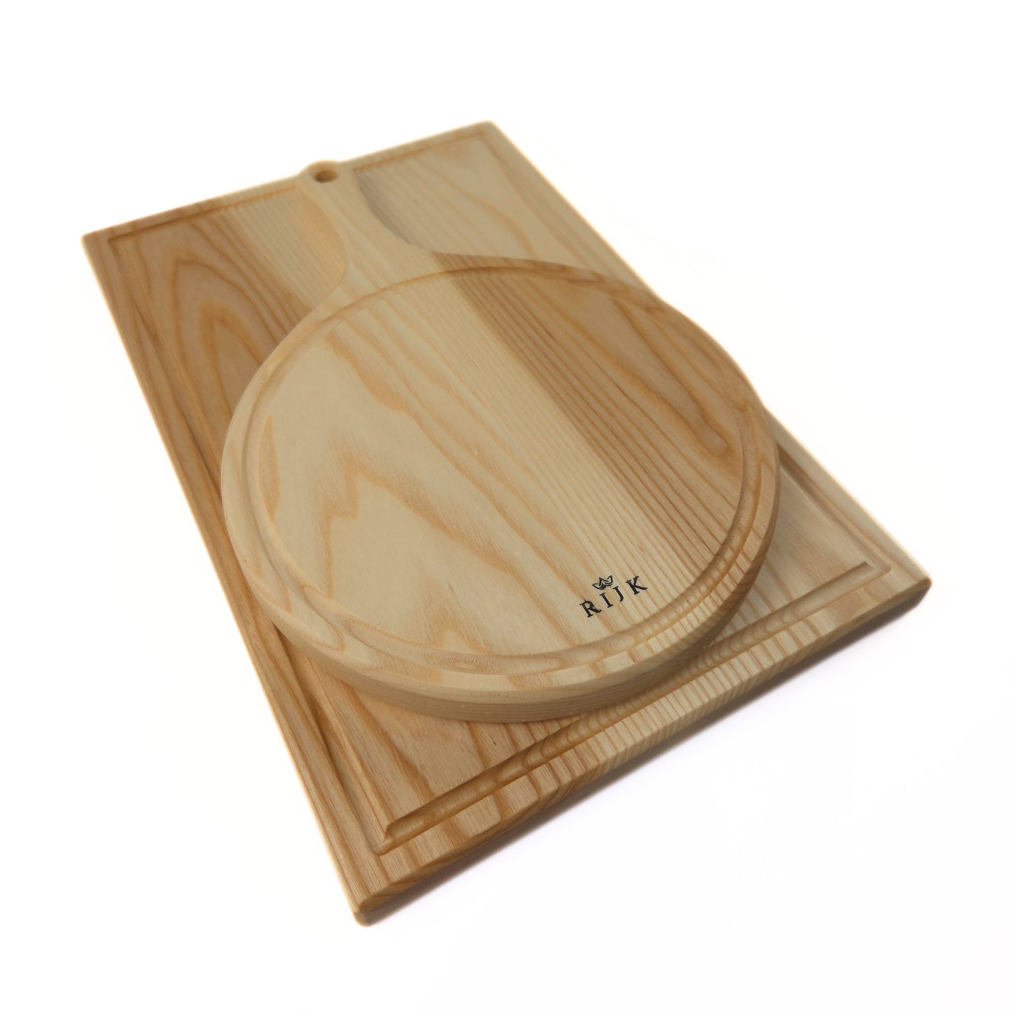 Sorella Rond – Set van Snijplank & Ronde Borrelplank (Essenhout)
