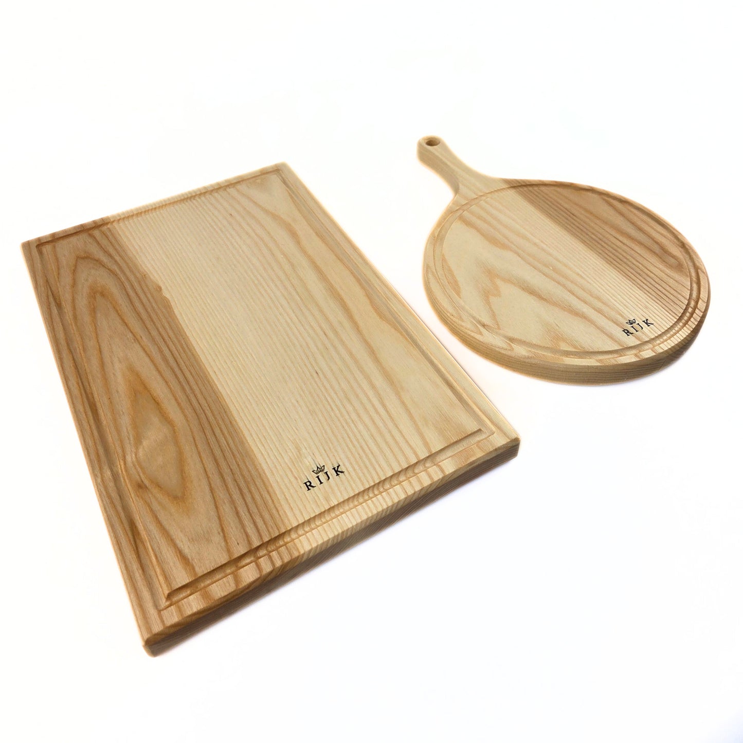 Sorella Rond – Set van Snijplank & Ronde Borrelplank (Essenhout)