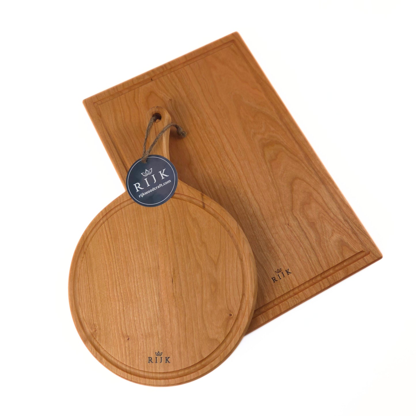 Sorella Rond – Set van Snijplank & Ronde Borrelplank (Kersenhout)