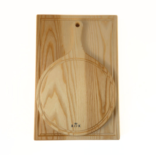 Sorella Rond – Set van Snijplank & Ronde Borrelplank (Essenhout)