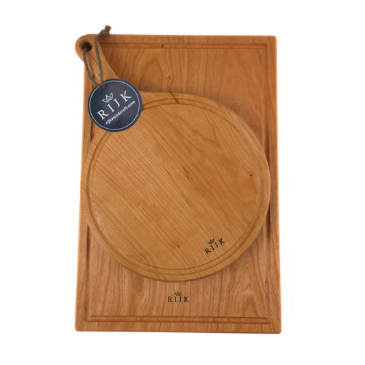 Sorella Rond – Set van Snijplank & Ronde Borrelplank (Kersenhout)